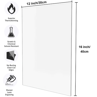 Picture Frame Replacement Thin Clear Plexiglass Panel Board For Laser Signs Painting