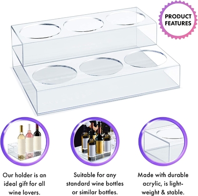 2 Tier Holder For Coffee Bar Syrup Bottle Display Stand Acrylic For Countertop