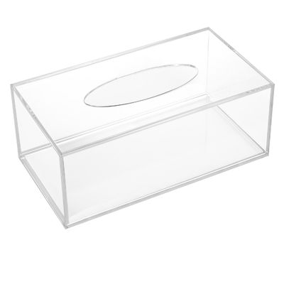 Top Opening Clear Acrylic Tissue Dispenser Paper Towel Box High Flatness