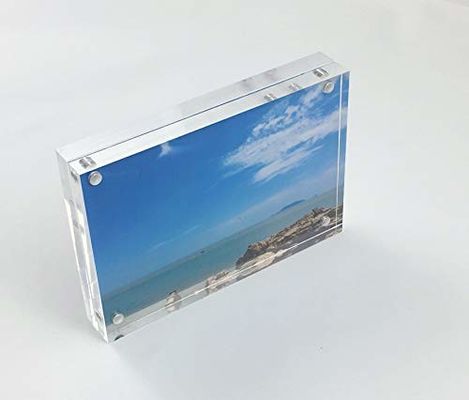 Thick Frameless Fridge Magnet Photo Frame PMMA Acrylic Display